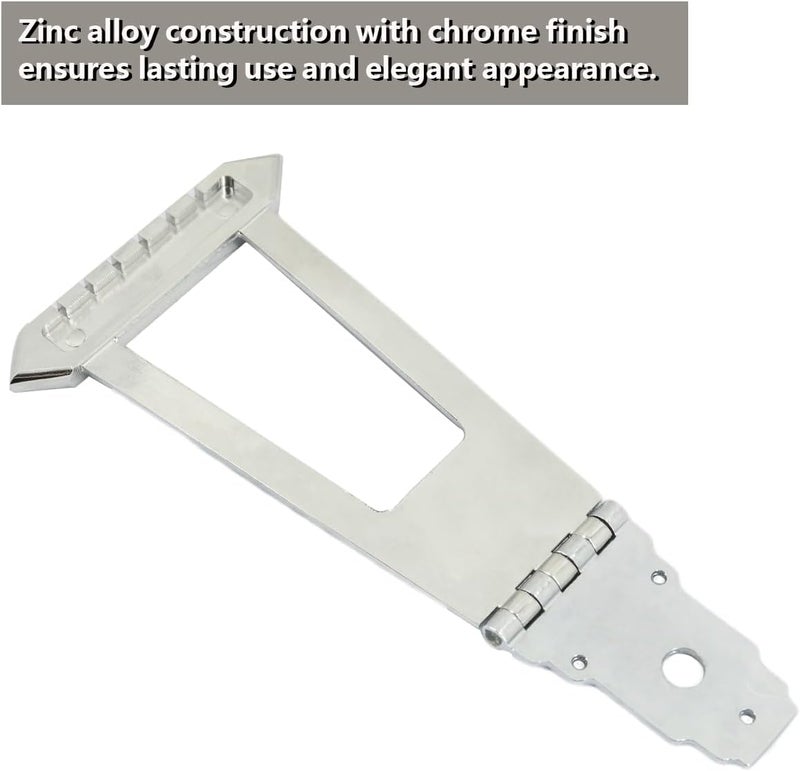 Domofa 6 String Trapeze Tailpiece Bridge Tailpiece for Jazz Archtop Semi-Hollow Guitar Replacement Parts (Chrome) - Image 2